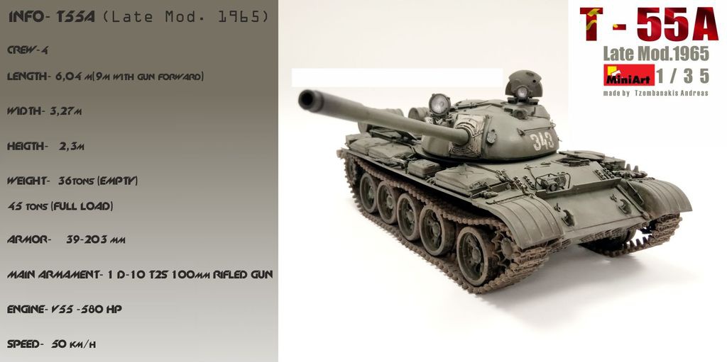 USSR T-55A (Final Mod 1965) Miniart 1/35
